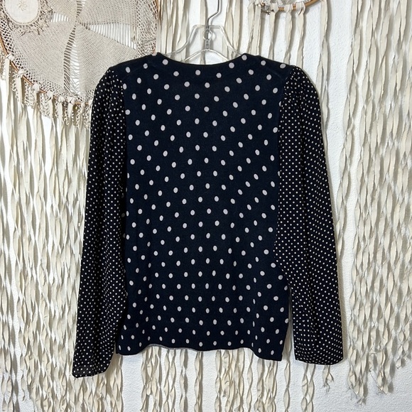Rebecca Taylor Navy Polka Dot Sweater Size M - Picture 10 of 10